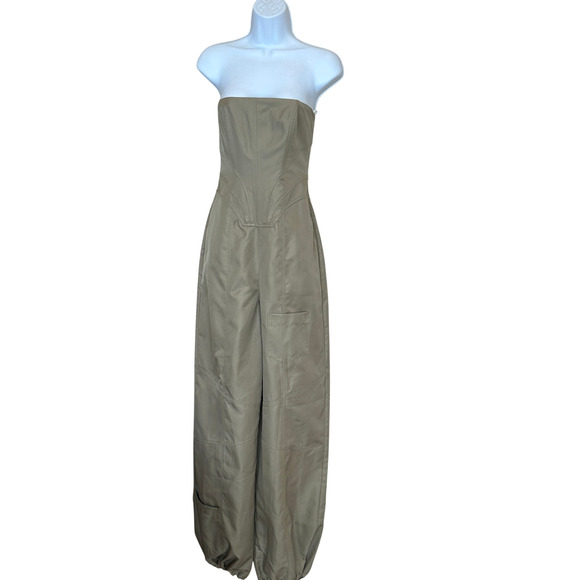 Lovers and Friends Meadow Cargo Jumpsuit Olive Green SMALL Jogger Corset NEW - Picture 6 of 10